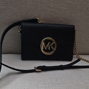 Michael Kors Black and Gold Crossbody Bag